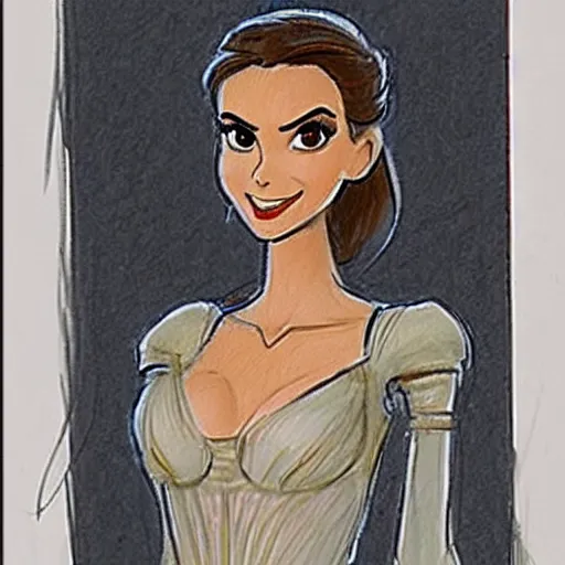 Image similar to milt kahl sketch of victoria justice as princess padme from star wars episode 3