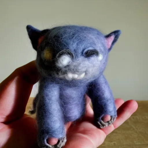 Image similar to photo of a needle - felted wrinkled old kaiju