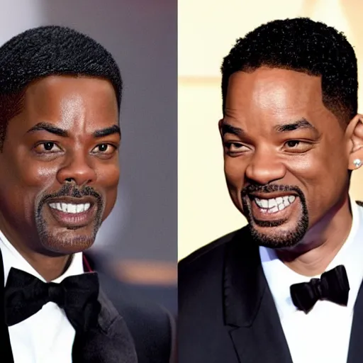 Image similar to chris rock slapping will smith at the oscars 2022