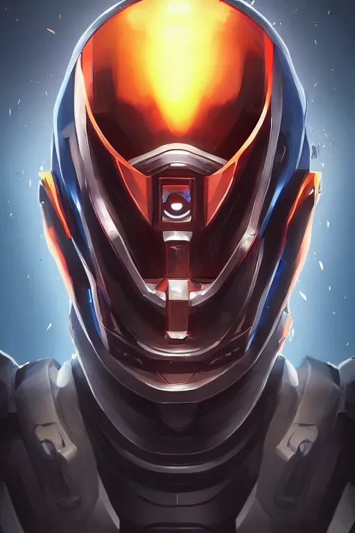 Image similar to epic mask helmet robot ninja portrait stylized as fornite style game design fanart by concept artist gervasio canda, behance hd by jesper ejsing, by rhads, makoto shinkai and lois van baarle, ilya kuvshinov, rossdraws global illumination radiating a glowing aura global illumination ray tracing hdr render in unreal engine 5