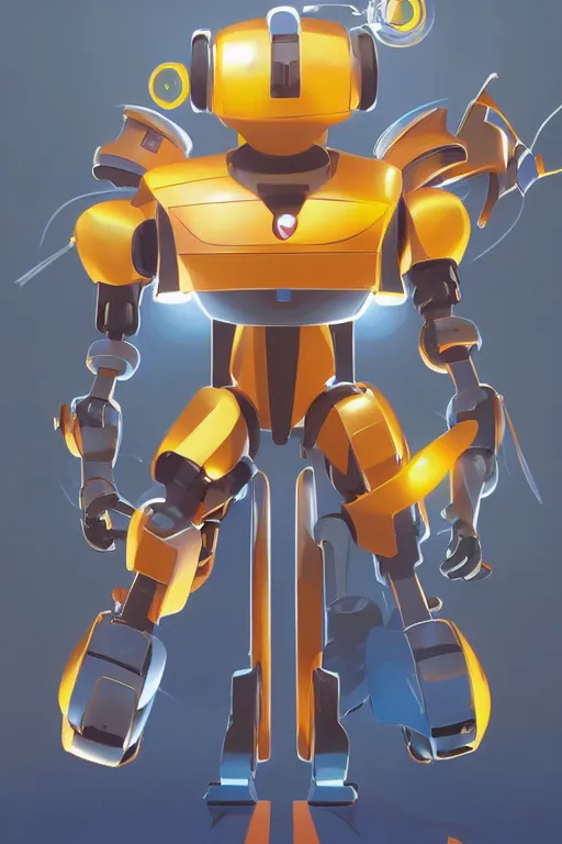 Image similar to metabots medabots medarotto medarot robot minimalist comics, behance hd by jesper ejsing, by rhads, makoto shinkai and lois van baarle, ilya kuvshinov, rossdraws global illumination ray tracing hdr radiating a glowing aura