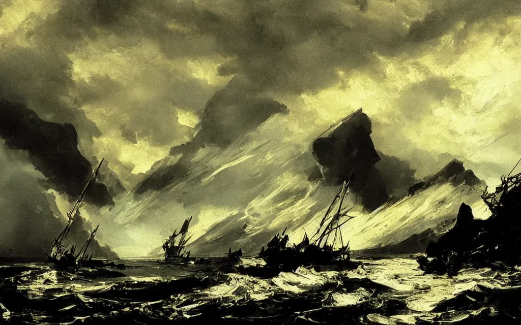 Prompt: a beautiful painting representative of the art style of peder balke