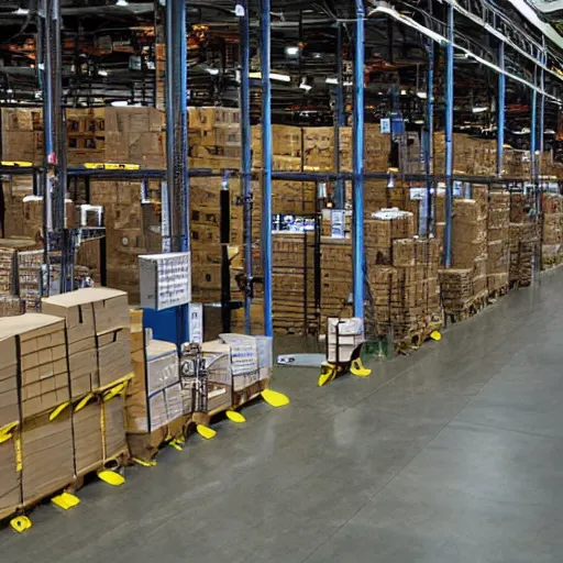 Prompt: liminal amazon warehouse