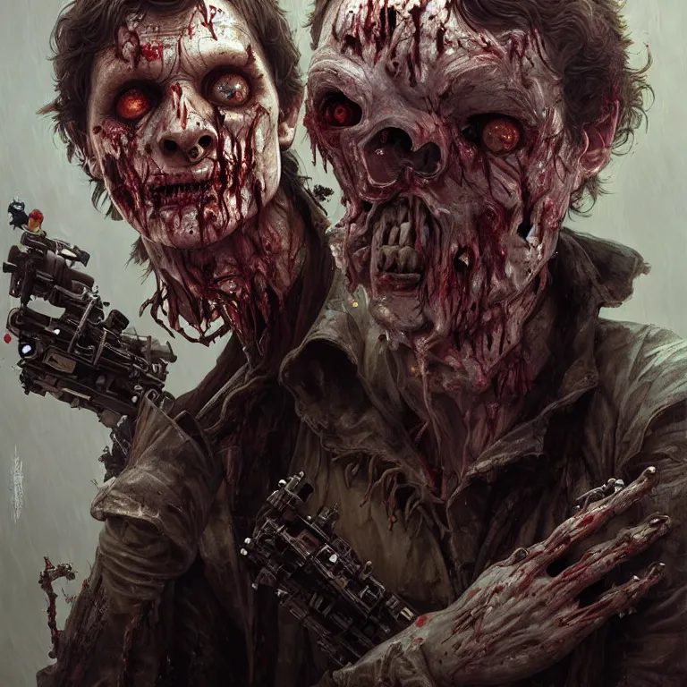 Image similar to scary horrific star wars, zombie han solo, dark fantasy, body horror, sores and scars, undead. highly detailed, biopunk, digital painting, by greg rutkowski, artgerm and alphonse mucha