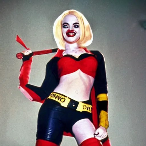 Prompt: harley quinn in 1 9 6 6 batman show