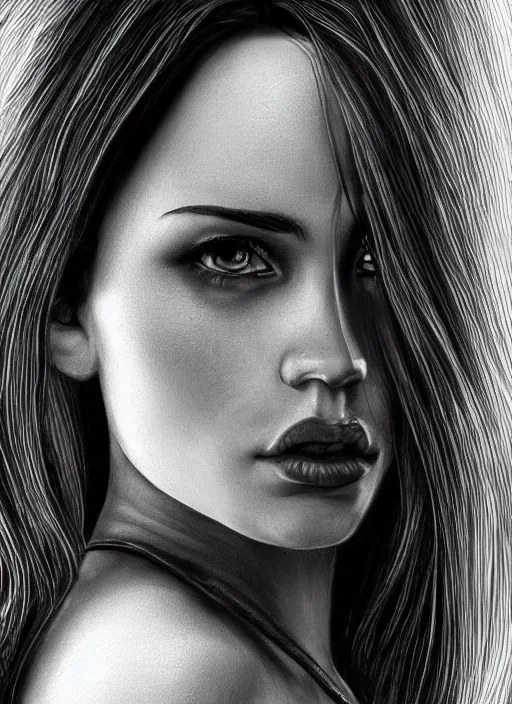 Image similar to up close portrait of a beautiful woman in black and white, art by diego fazio and diegoKoi and oscar Ukono, concept art, sharp focus, artgerm, 8k highly detailed