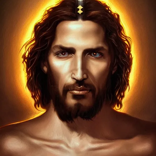 Image similar to portrait of jesus with the head of a lizard lizard lizard lizard lizard, surrealist, crown of thorns, cross, christianity, intricate, elegant, highly detailed, centered, grungy, digital painting, artstation, concept art, smooth, sharp focus, boris vallejo