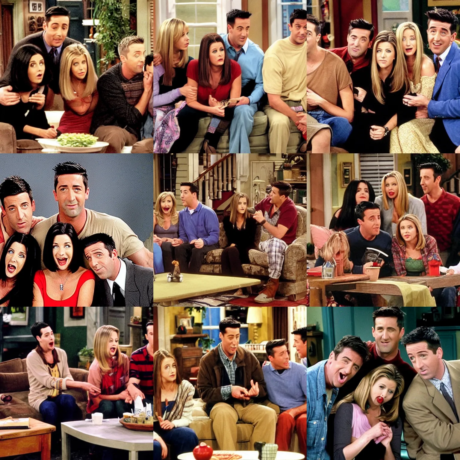 Prompt: photo of the friends episode, the one where they all got rabies