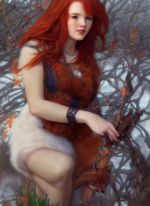 Image similar to portrait Jia Lissa cosplaying a fox, full length shot, shining, 8k highly detailed, sharp focus, illustration, art by artgerm, mucha, bouguereau