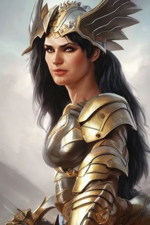 Image similar to amazon valkyrie athena, d & d, fantasy, portrait, highly detailed, headshot, digital painting, trending on artstation, concept art, sharp focus, illustration, art by artgerm and greg rutkowski and magali villeneuve