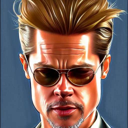 Prompt: brad pitt in the matrix, in the style of studio ghibli, j. c. leyendecker, greg rutkowski, artgerm