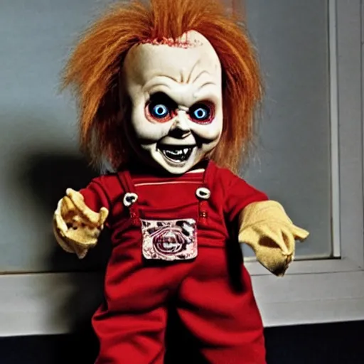 Prompt: cursed image of Chucky the killer doll