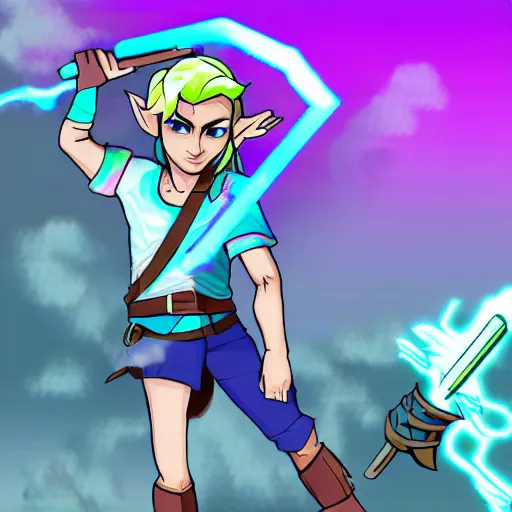 Prompt: concept art about link in vaporware style