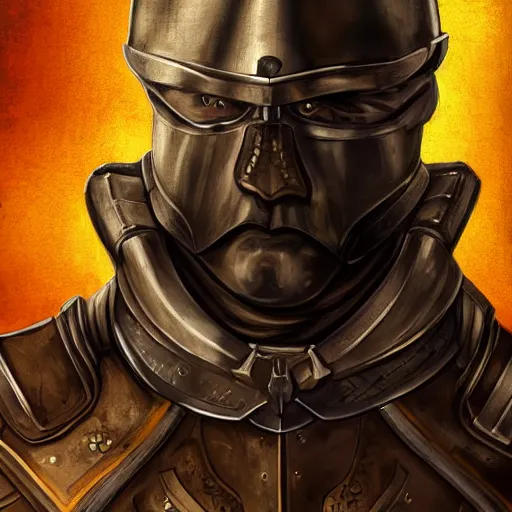 Prompt: head portrait, full faced, 45 years old men, strict, militaristic, evil, medieval light armor, high detail, digital art, medieval fantasy