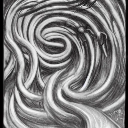 Image similar to Giygas from Earthbound, Stephen Gammell style, monochrome, evil