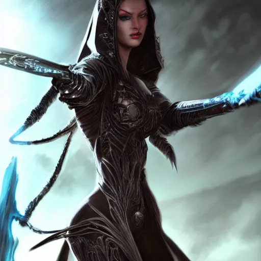 Image similar to beautiful female sith, intricate detail, royo, vallejo, frazetta, giger, whealan, hd, unreal engine,