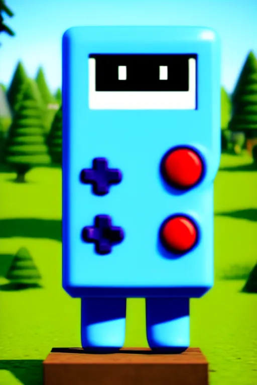 Image similar to A realistic image of an anthropomorphic gameboy, BMO adventure time, accurate, unreal engine, 4k