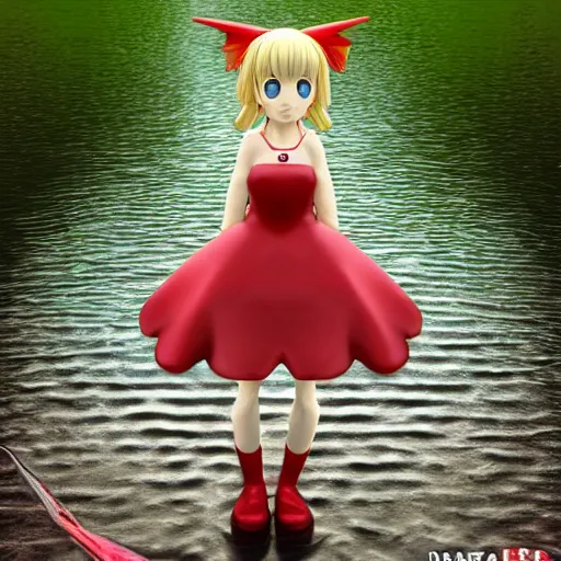 Prompt: Manga cover portrait of an extremely cute and adorable beautiful Flandre Scarlet posing for the camera in Bruges, 3d render diorama by Hayao Miyazaki, official Studio Ghibli still, color graflex macro photograph, Pixiv, DAZ Studio 3D
