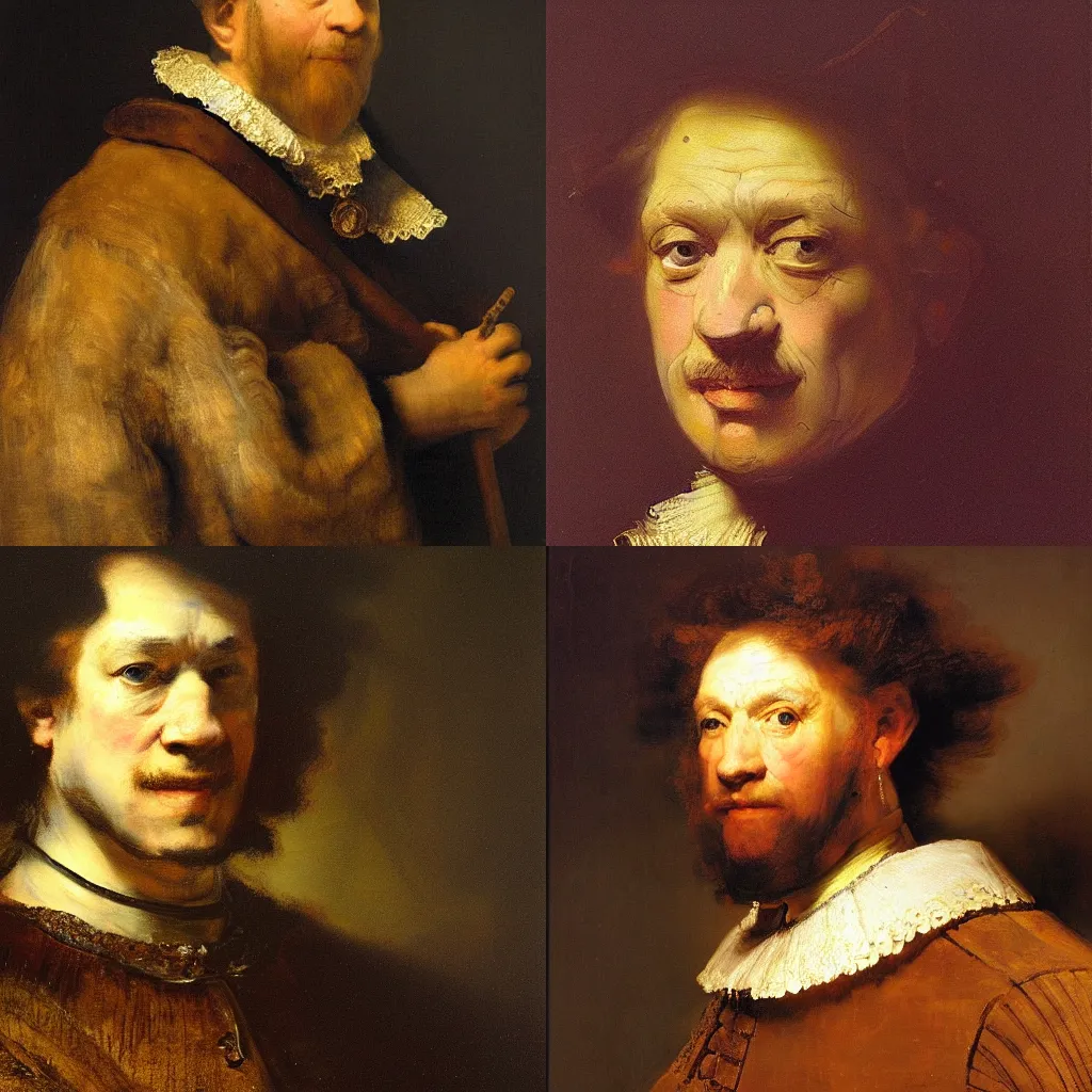 Prompt: a beautifully painted portrait of Claude Speed by Rembrandt