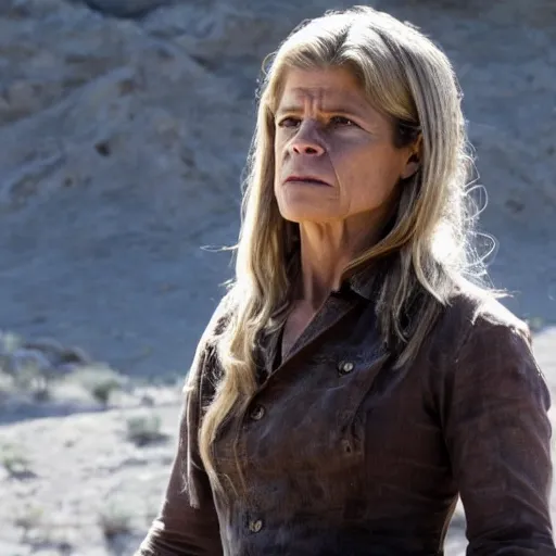 Image similar to linda hamilton as dolores in season 3 of westworld