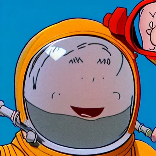 Image similar to Animation Still of Doug Funnie from Doug wearing an Astronaut's spacesuit