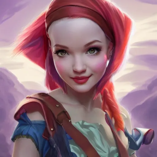 Image similar to alisa gray and dove cameron combined as kidd from chrono cross, fantasy, portrait, highly detailed, waist up, low camera angle, digital painting, trending on artstation, concept art, sharp focus, illustration, art by artgerm and greg rutkowski and magali villeneuve