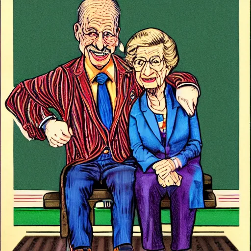 Image similar to The Artwork of R. Crumb and his Cheap Suit Dr. Ruth tells you to have more relations, pencil and colored marker artwork, trailer-trash lifestyle