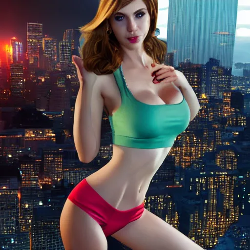 Image similar to amouranth as a GTA style character on a loading screen, 4k, high detail, high-resolution photograph, professional photography, ultra-detail