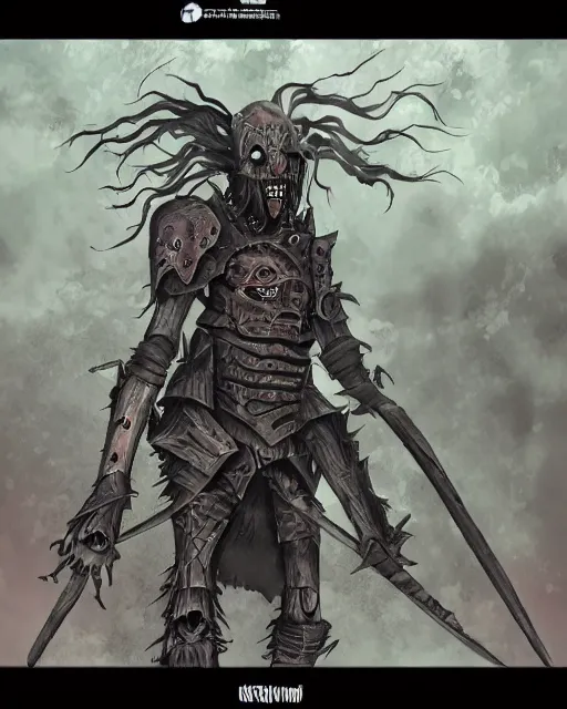 Image similar to an undead dread knight in the style of studio ghibli in the style of junji ito trending on artstation deviantart pinterest furaffinity detailed realistic hd 8 k high resolution