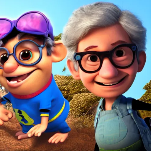 Image similar to steven spielberg as a pixar disney character from up 2 0 0 9 unreal engine octane render 3 d render photorealistic