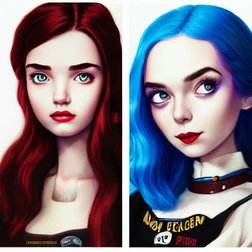 Prompt: Lofi actress headshot, Pixar style by Tristan Eaton and Stanley Artgerm and Tom Bagshaw and Tim Burton