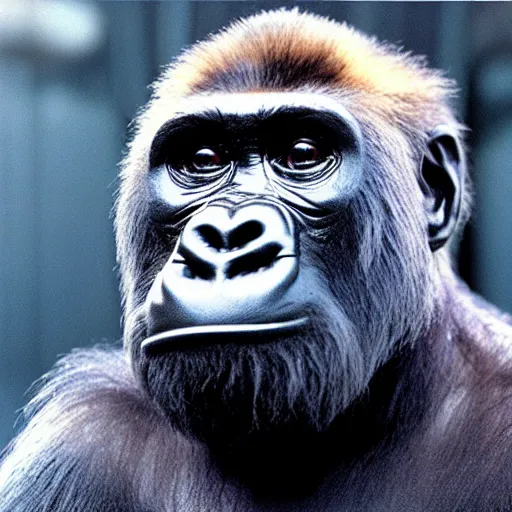 Image similar to film still of a gorilla in star wars as luke skywalker