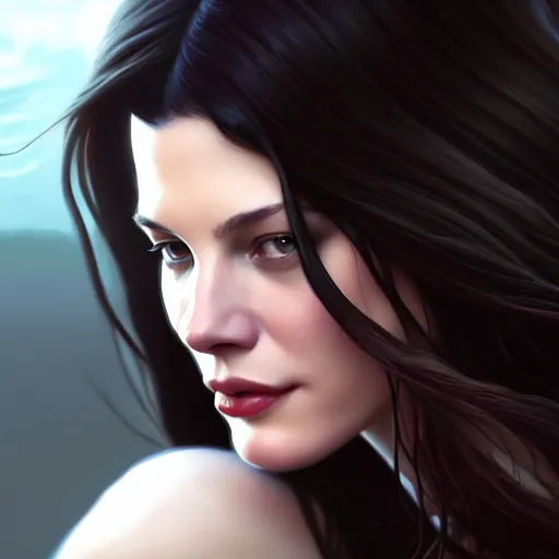 Prompt: beautiful digital painting of liv tyler background with high detail, 8 k, stunning detail, photo by artgerm, greg rutkowski and alphonse mucha, unreal engine 5, 4 k uhd