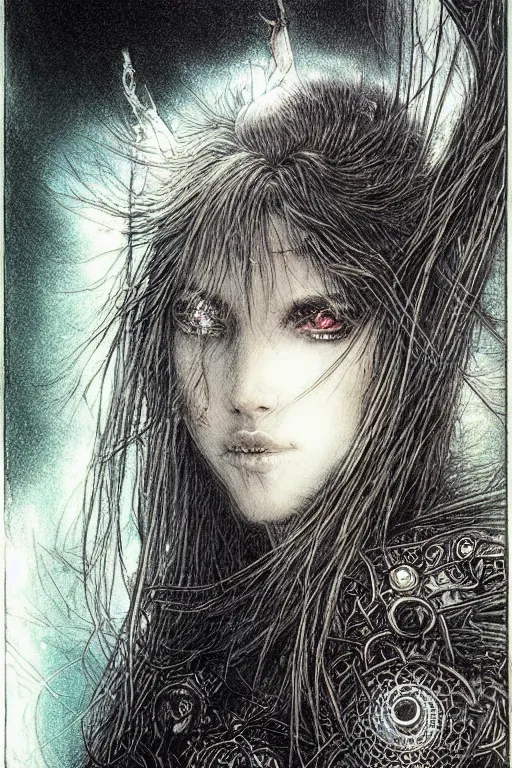 Prompt: fala lefaliir of the mage, art by luis royo and paul alexander, trending on artstation, bioluminescence macro view hyperrealism, doge, grimdark, figurativism, engraving