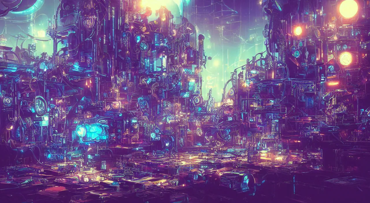 Steampunk Vaporwave Cyberpunk Art-Deco Ultrawide Wallpapers 🤯 :  r/StableDiffusion