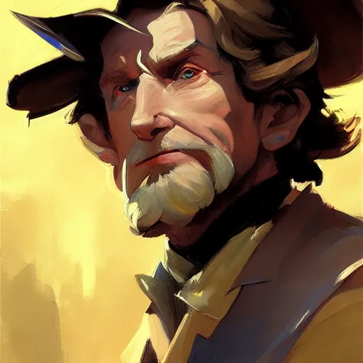 Image similar to greg manchess portrait painting of bilbo beutlin as overwatch character, medium shot, asymmetrical, profile picture, organic painting, sunny day, matte painting, bold shapes, hard edges, street art, trending on artstation, by huang guangjian and gil elvgren and sachin teng