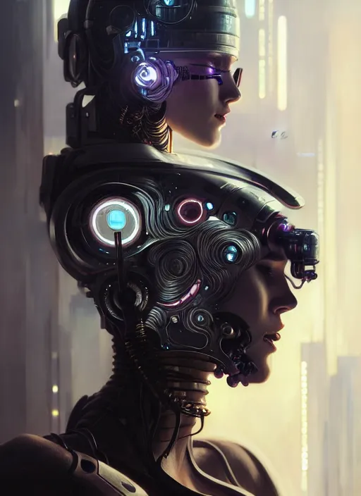 Image similar to cyber punk cyborg, diffuse lighting, fantasy, intricate, elegant, highly detailed, lifelike, photorealistic, digital painting, artstation, illustration, concept art, smooth, sharp focus, art by John Collier and Albert Aublet and Krenz Cushart and Artem Demura and Alphonse Mucha