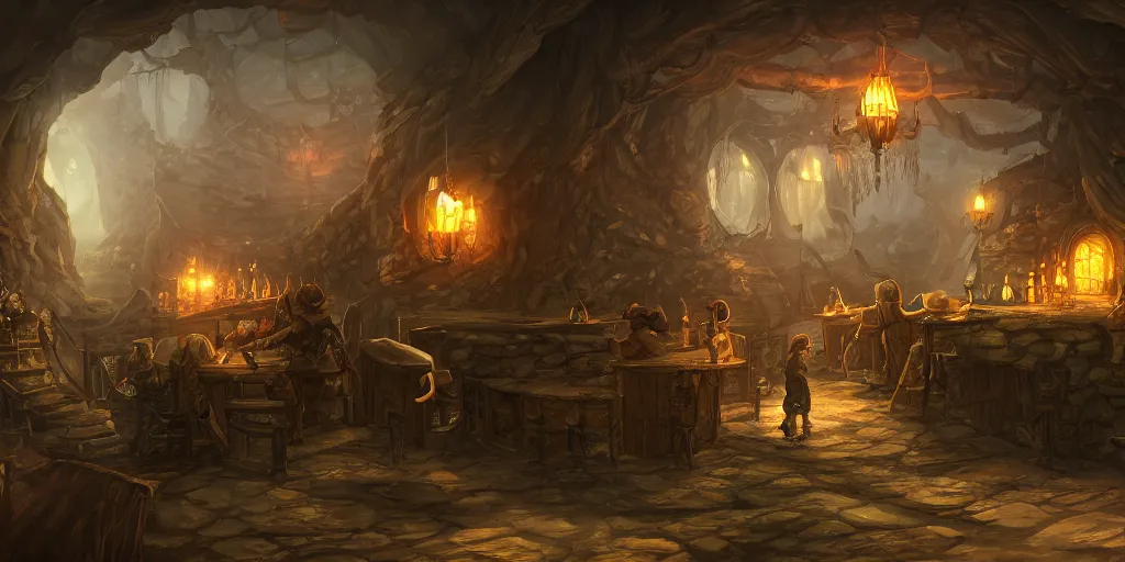 Image similar to musty tavern, rpg, dungeons and dragons, elden ring, adventure, environment, smooth, sharp focus, deviantart, artstation