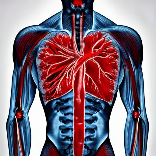 Image similar to map of the human body with heart attack, award-winning, trending on artstation, photorealistic