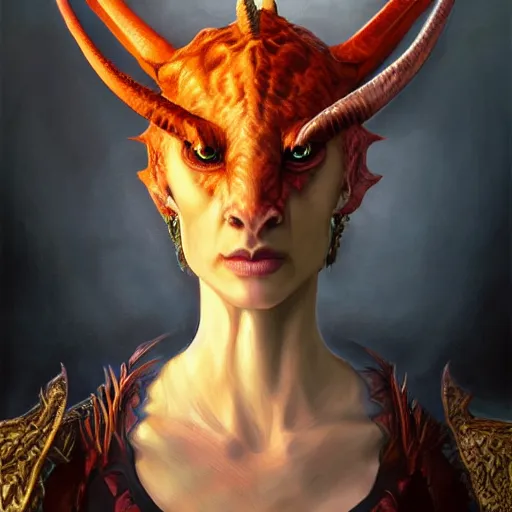 Image similar to Perfectly-centered portrait-photograph of a real life satanic dragon with from hell, lifelike, super highly detailed, professional digital painting, artstation, concept art, Unreal Engine 5, Photorealism, HD quality, 8k resolution, cinema 4d, 3D, beautiful, cinematic, art by artgerm and greg rutkowski and alphonse mucha and loish and WLOP