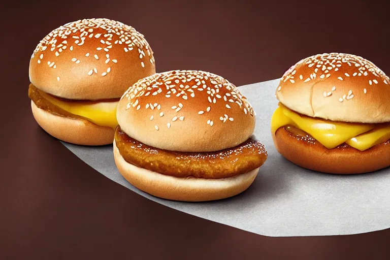 Prompt: mcdonalds salt between two sesame seed buns, commercial photograph