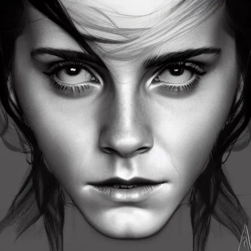 Image similar to Very funny Emma Watson looking like a monkey, colorful painting on grey scale face, powerful , magic, thunders, dramatic lighting, intricate, wild, highly detailed, digital painting, artstation, concept art, smooth, sharp focus, illustration, art by artgerm and greg rutkowski and alphonse mucha, footage