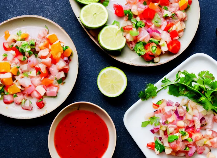 Prompt: dslr food photograph of ceviche, 8 5 mm f 1. 8