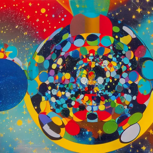 Prompt: Liminal space in outer space by Walt Disney with a very minor influence of Damien Hirst