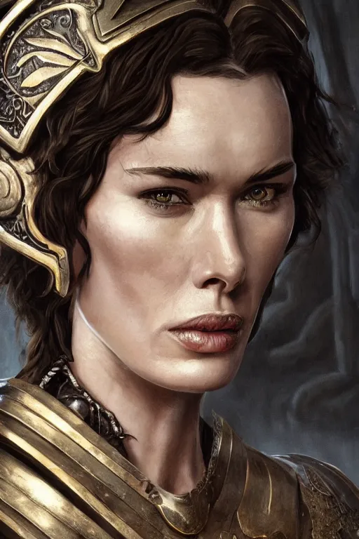 Prompt: lena headey as a beautiful gladiator, detailed full body portrait, amazing detail, intricate, elegant, photorealistic, 4K, character design, fantasy, trending on artstation