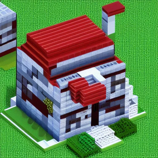 Image similar to high detailed voxel pixelated house, wow, 4 k