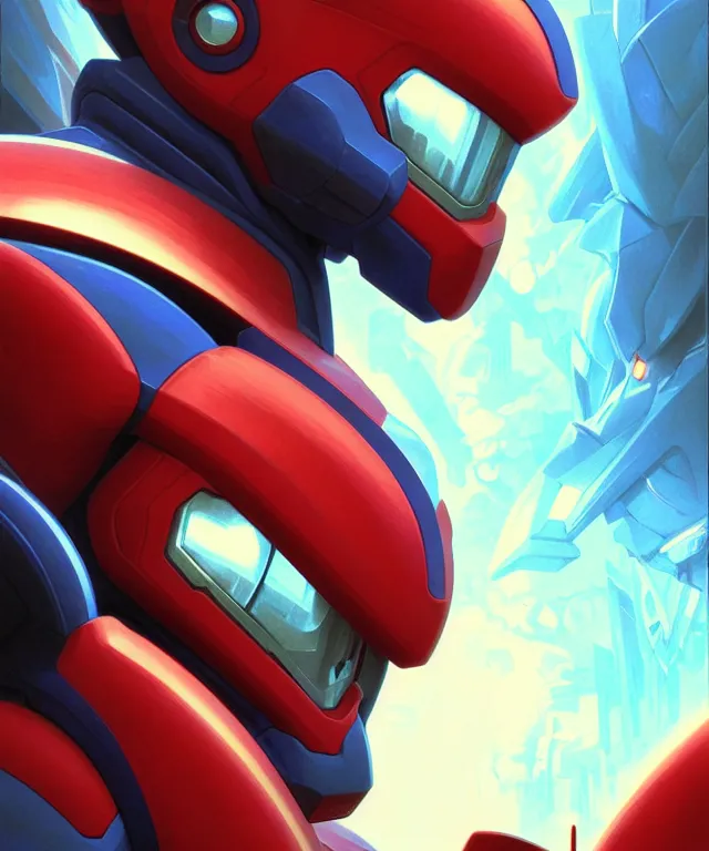 Image similar to proto man, mega man X portrait, sci-fi, fantasy, intricate, elegant, highly detailed, digital painting, artstation, concept art, smooth, sharp focus, illustration, art by artgerm and greg rutkowski and alphonse mucha