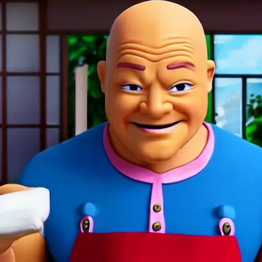 Image similar to Mr. Clean in the style of Japanese commercial