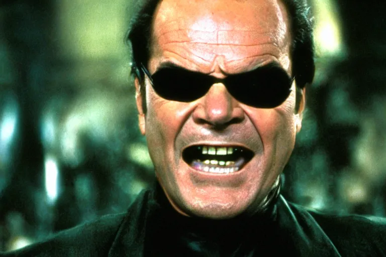 Image similar to Jack Nicholson as neo in the matrix