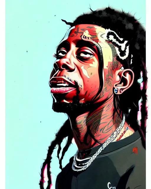 Image similar to a ultradetailed beautiful panting of lil wayne, by conrad roset, greg rutkowski and makoto shinkai, trending on artstation